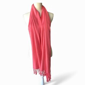 100% Cashmere Coral/ Pink Shawl/Scarf Balletcore Classic Neutral